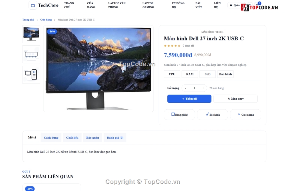website,website bán máy tính,web bán phụ kiện